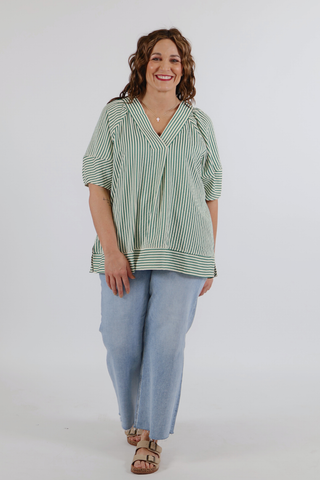 Fresh Start Stripe Plus Top