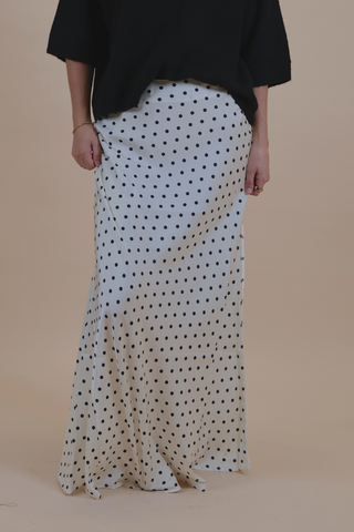 Dotted Daydream Satin Maxi Skirt