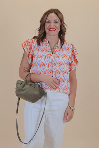 Tangerine Bloom Top