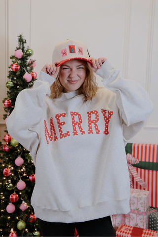 Merry Mail Christmas Stamp Trucker Hat