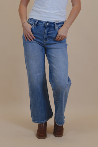 Joanna Cropped Wide Leg Jeans