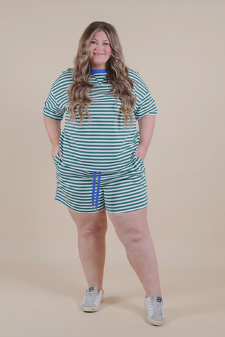 Varsity Stripe Curvy Set in Plus