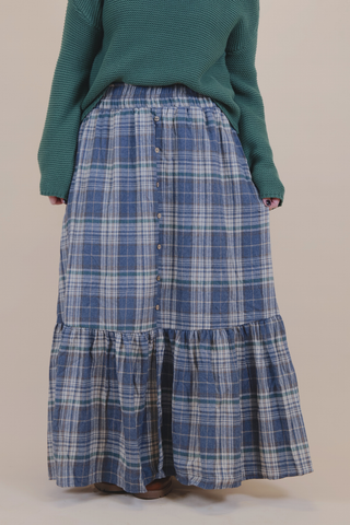 Cozy Cabin Plaid Maxi Skirt