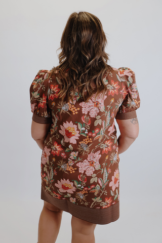 Brown Sugar Blossom Mini Dress