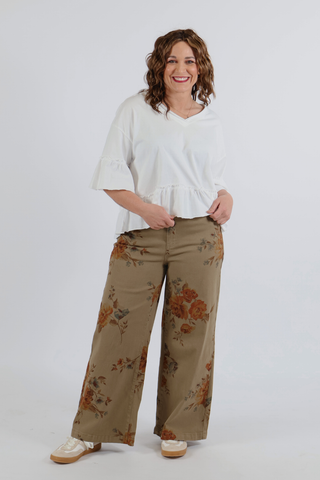Washed Willow Ruffle Knit Top