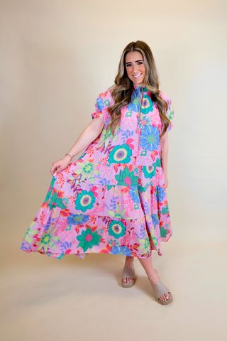 Peach Blossom Maxi Dress