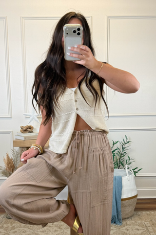 Freedom Crochet Button Vest