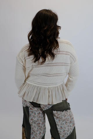 Callie Ruffle Crochet Sweater