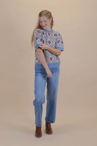 Groovy Garden Floral Sweater Top