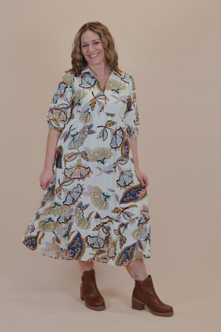 Wanderlust Paisley Tiered Midi Dress