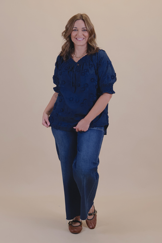 Blooming Grace Embroidered Top in Plus