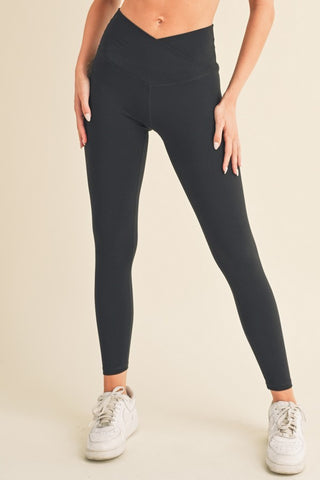 Women's High Rise Crossover Waist Leggings