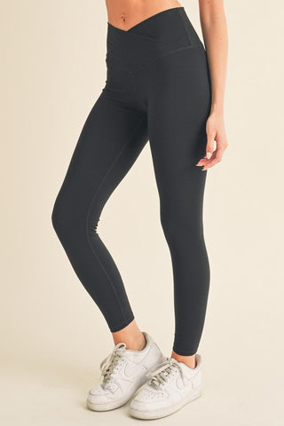 Women's High Rise Crossover Waist Leggings