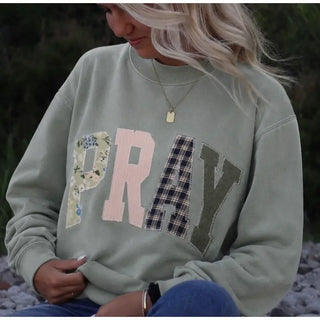 Pray Patchwork Crewneck