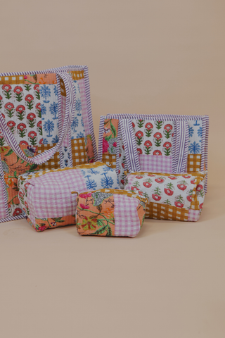 Small Quilted Cosmetic Bag