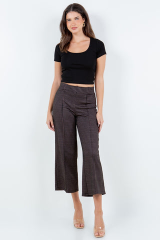 Polished Pull-On Cropped Wide Leg Pants