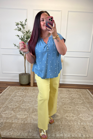 Blue Skies Polka Top