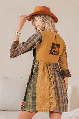 Patchwork Daydream Mini Dress