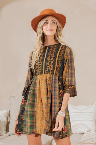 Patchwork Daydream Mini Dress