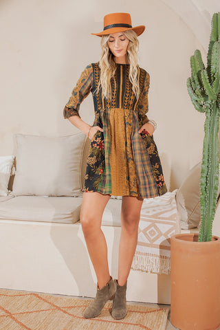 Patchwork Daydream Mini Dress