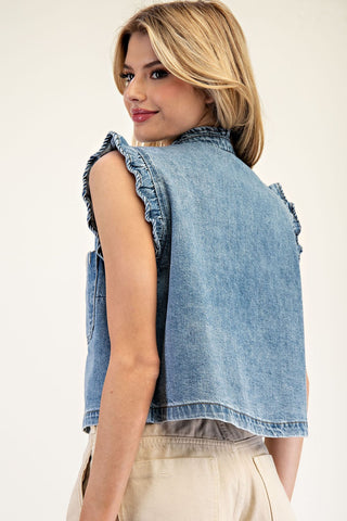Don't Mind If I Do Denim Vest