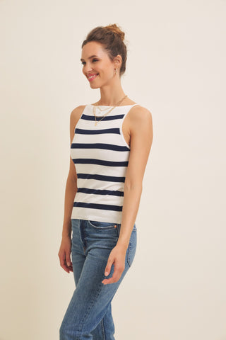 Simply Striped Navy Tank Top