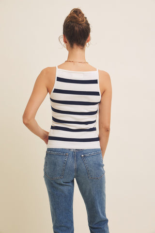 Simply Striped Navy Tank Top