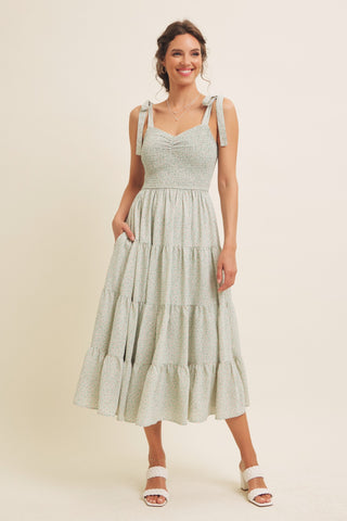 Mint to Be Floral Midi Dress