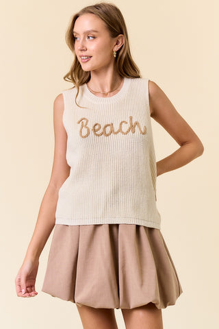 BEACH Sweater Tank Top