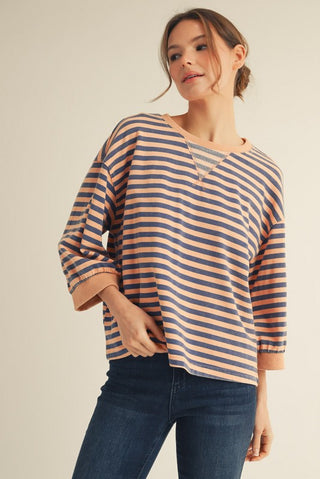 Blue Skye Stripe Top