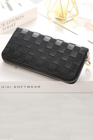 Checkered Leather Wallet - MULTIPLE COLORS AVAILABLE