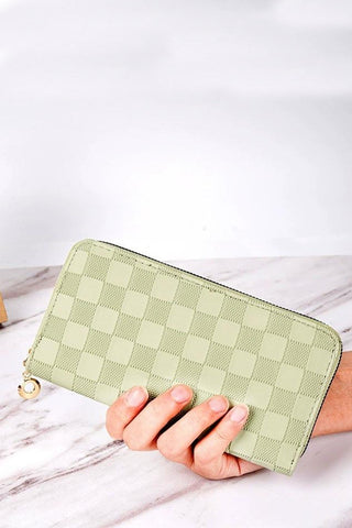 Checkered Leather Wallet - MULTIPLE COLORS AVAILABLE