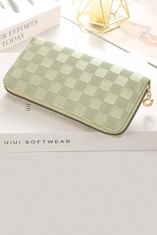 Checkered Leather Wallet - MULTIPLE COLORS AVAILABLE