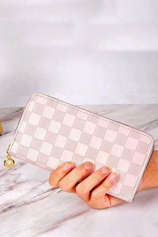 Checkered Leather Wallet - MULTIPLE COLORS AVAILABLE