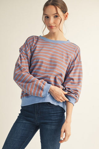 Striped Serenity Pullover