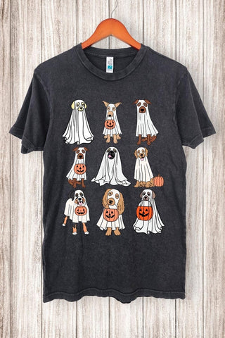 Ghostly Paws Vintage Halloween Dog Tee