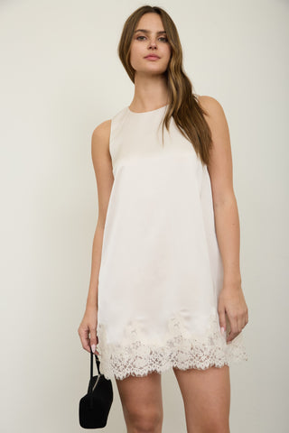 Ivory Afterglow Lace Mini Dress