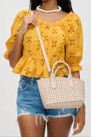Paisley Woven Mini Tote