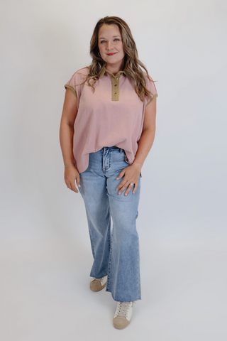 Chic Contrast Boxy Top