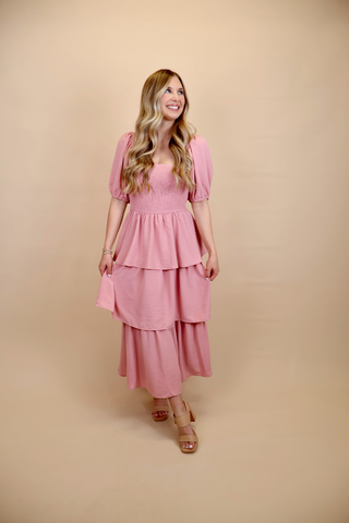 Perfectly Pink Midi Dress