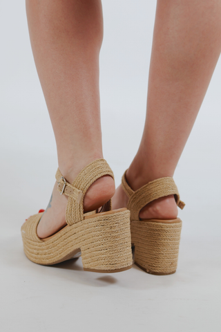 Castle Raffia Platform Heel