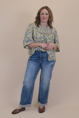 Golden Garden Smocked Top