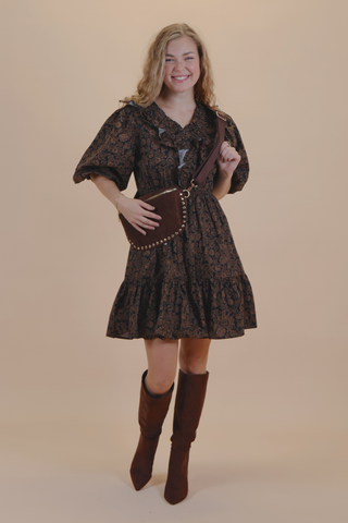 Twilight Garden Ruffle Mini Dress