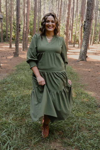 Olive Branch Tiered Dress