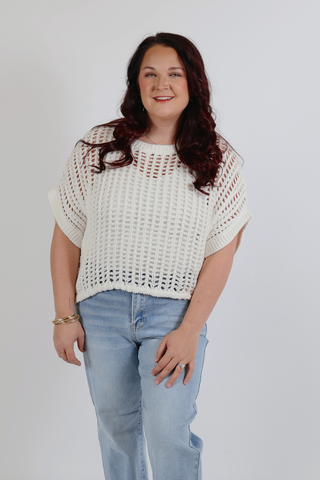 Coastal Breeze Crochet Sweater Top