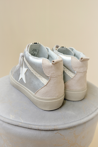 Paulina White/Silver High Top Sneakers