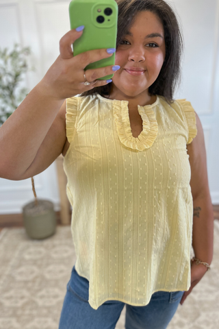 Lemon Light Ruffle Tank