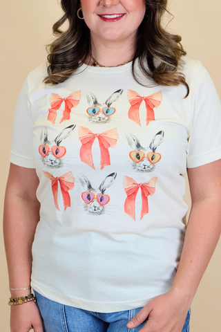 Coquette Bunny And Bows Graphic Tee