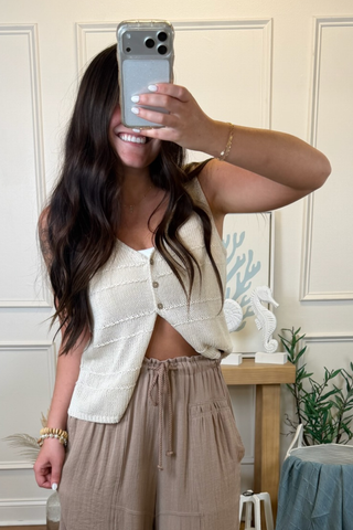 Freedom Crochet Button Vest