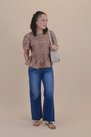 Spotted in Style Ruffle Top